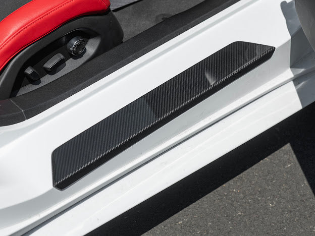 2020-UP CORVETTE C8 | CARBON FIBER SIDE DOOR SILL PLATE STRIP COVERS PANELS